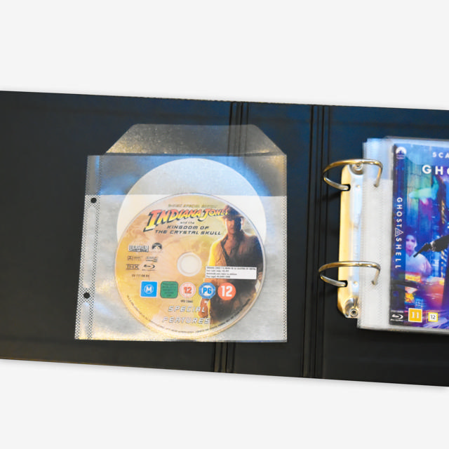 Pack Blu-Ray, 50 fundas dobles para Blu-Ray con fieltro, 2 carpetas