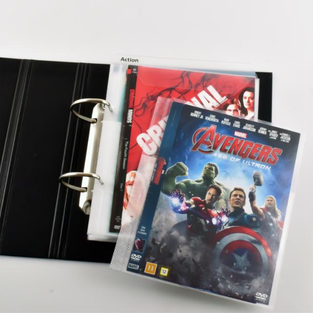 Pack DVD - 50 Fundas para DVD dobles con fieltro, 2 Carpetas para DVD