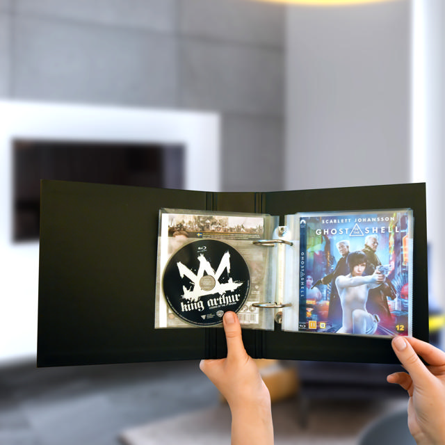 Bolsillos individuales / dobles para Blu-Ray con agujeros de fieltro y para carpetas