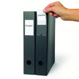 Porta etiqueta autoadhesivo, permanente, 35 x 75 mm, con tarjetas