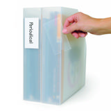 Porta etiqueta autoadhesivo, permanente, 55 x 150 mm, con tarjetas