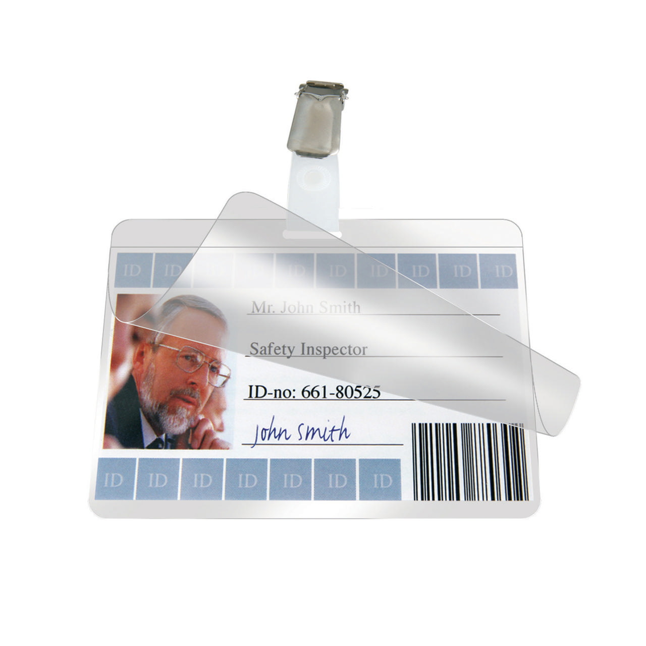 Tarjeta de identificación autoplastificador, horizontal