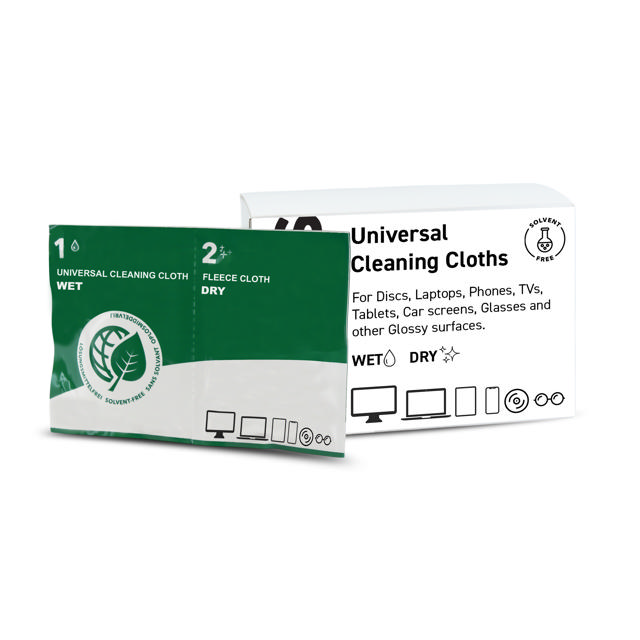 Paños de limpieza Universal Premium para discos y pantallas - Húmedo+Seco