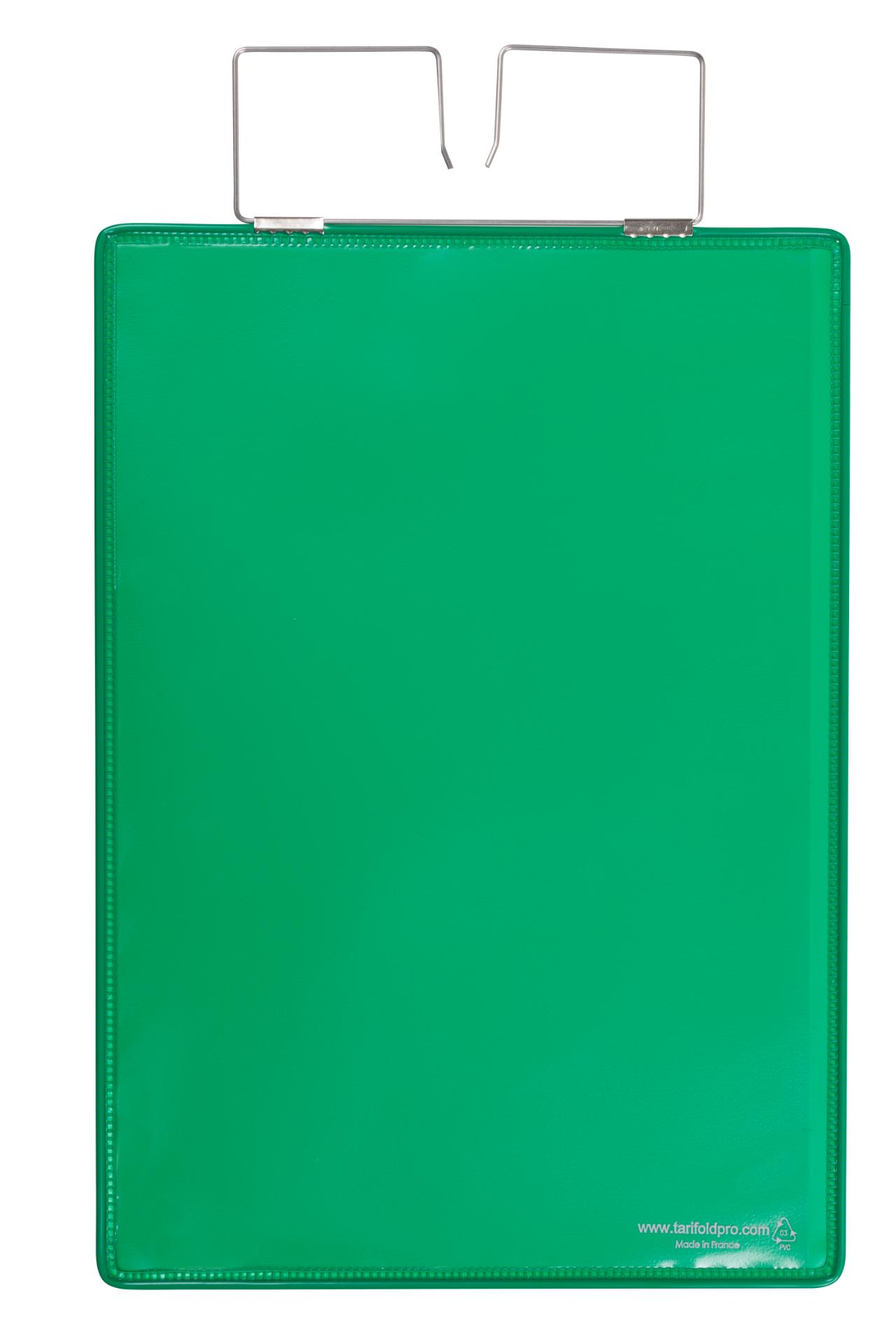 FUNDAS DE SEÑALIZACIÓN - REFORZADAS - CON GANCHO - A4 - FORMATO VERTICAL - INSERCIÓN LATERAL - VERDES