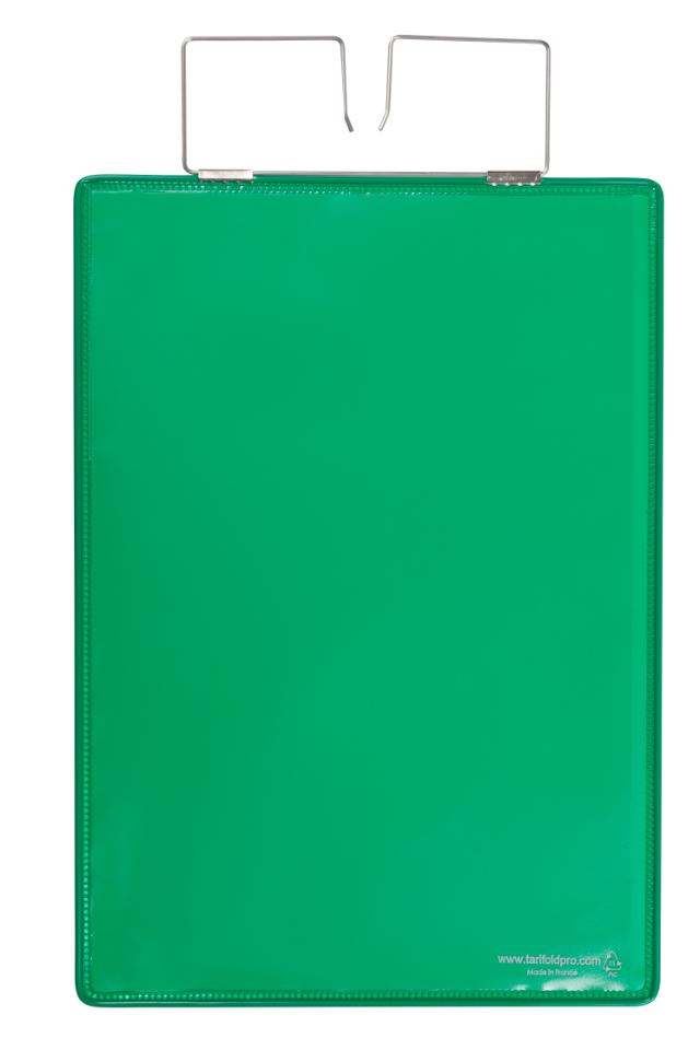 FUNDAS DE SEÑALIZACIÓN - REFORZADAS - CON GANCHO - A4 - FORMATO VERTICAL - INSERCIÓN LATERAL - VERDES