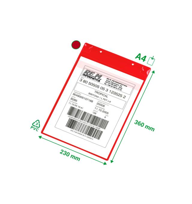 FUNDAS DE SEÑALIZACIÓN - MAGNETICAS CON IMANES DE NEODIMIO - A4 - FORMATO VERTICAL- ROJAS