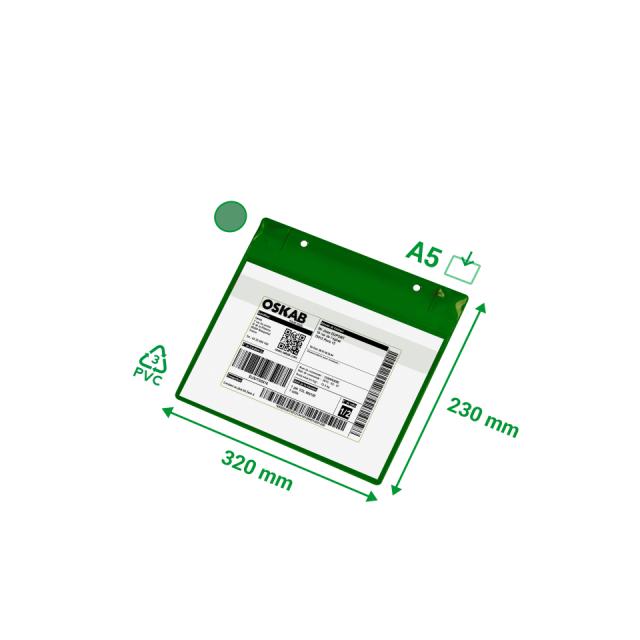 FUNDAS DE SEÑALIZACIÓN - MAGNETICAS CON IMANES DE NEODIMIO - A5 - FORMATO VERTICAL- VERDES