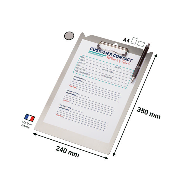 Clipboard, Aluminio, A4, vertical