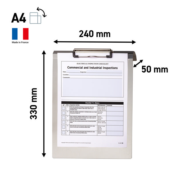 Carpeta con pinza para colgar, aluminio, A4, vertical