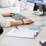 Carpeta con pinza y solapa, aluminio, A4, Vertical