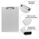 Carpeta con pinza y solapa, aluminio, A4, Vertical