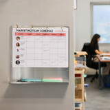 Archivador de 4 anillas magnético con repisa, aluminio, A4, horizontal