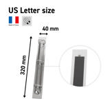 Soporte de 3 anillas magnético, aluminio, tamaño US Letter, vertical/horizontal