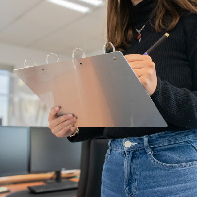 Archivador de 4 anillas, con fijación magnética, Aluminio, A4, Horizontal