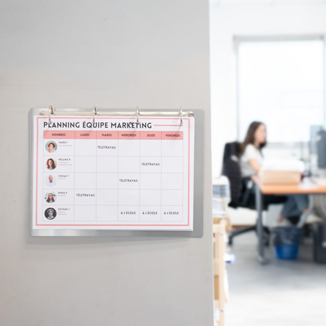 Archivador de 4 anillas, con fijación magnética, Aluminio, A4, Horizontal