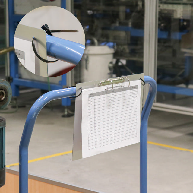 Archivador de 2 anillas, con fijación magnética, Aluminio, A4, Horizontal