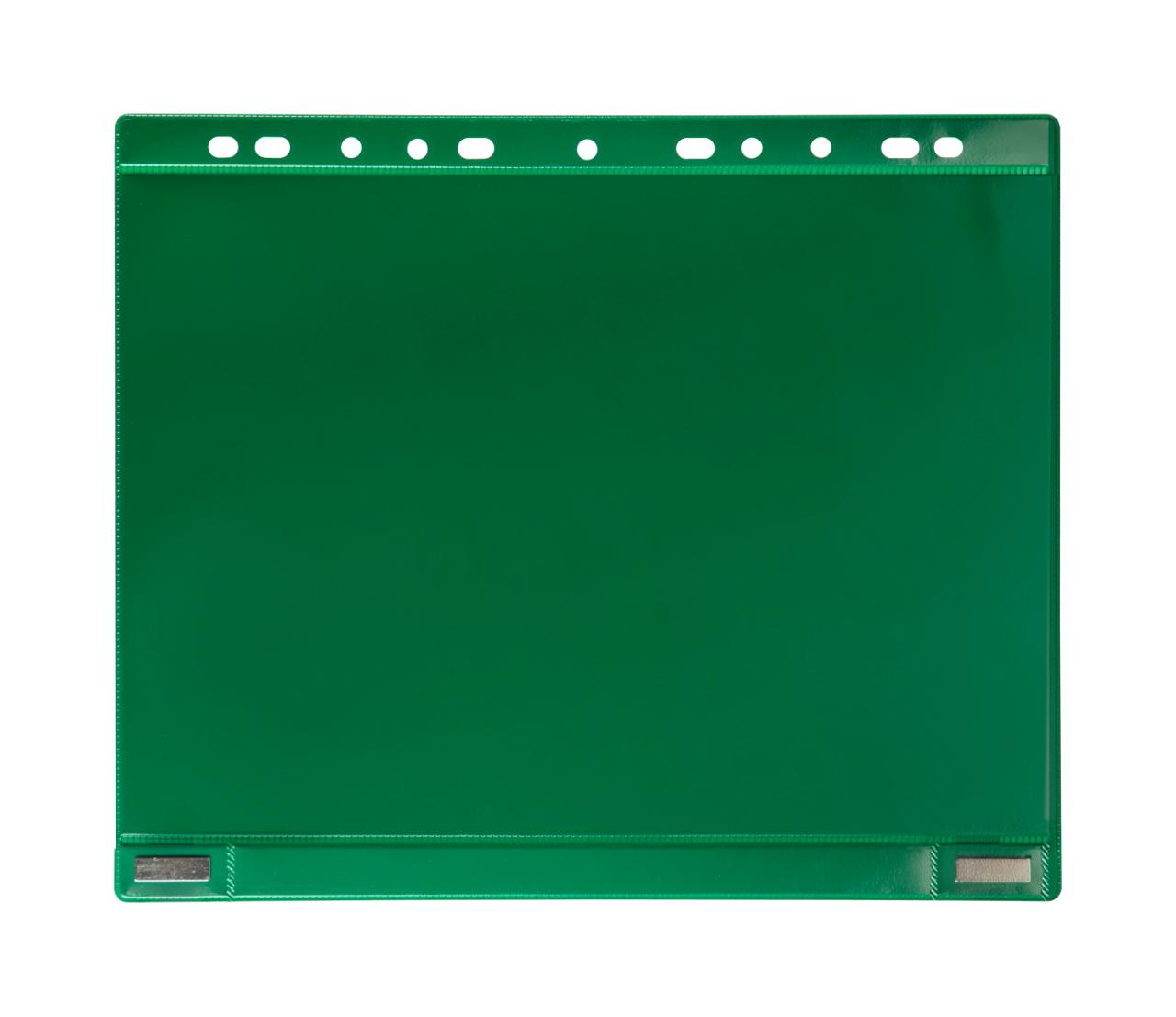 Fundas multitaladro con imanes - imanes neodimio - ambos lados - A4 - horizontal - verde