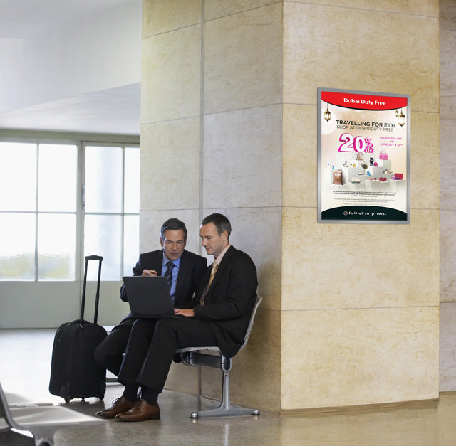 Magneto Funda de presentación adhesiva con marco, Gran formato, Removible, A1