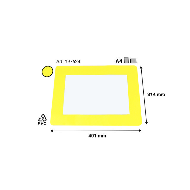 Fundas adhésivas para suelo - A4 - Amarillo
