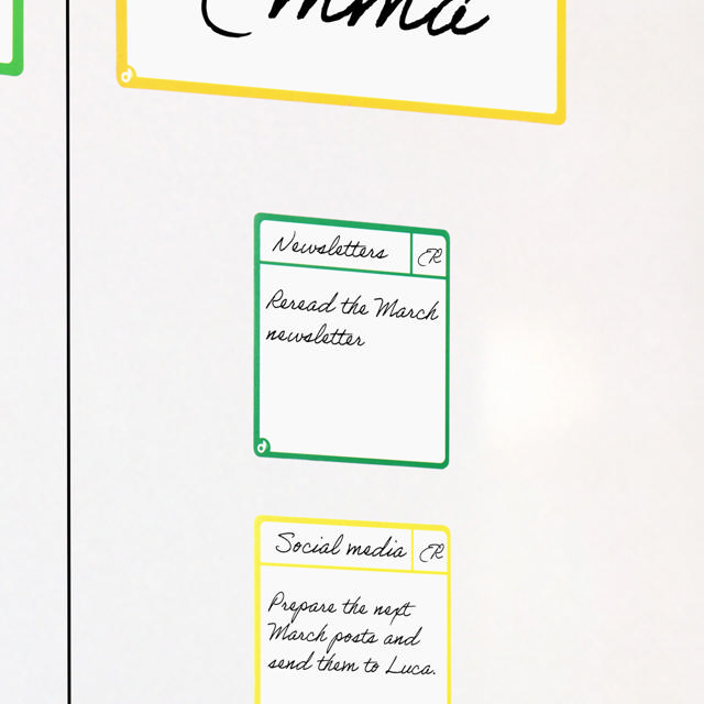 Tarjetas magnéticas para tareas, S, 75 x 75 mm