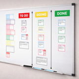 Kit tarjetas Magnéticas para pizarras Kanban, 3 columnas, tarjetas S