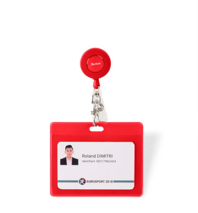 FUNDAS PARA TARJETAS DE IDENTIFICACIÓN - PLÁSTICO PVC - ROJO