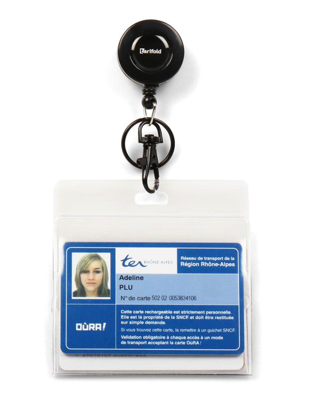 IDENTIFICADOR MULTIBADGE PARA 4 TARJETAS DE IDENTIFICACIÓN  - PLÁSTICO PVC - TRANSPARENTE