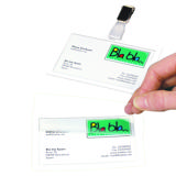 KIT PARA PLASTIFICAR TARJETAS IDENTIFICACIÓN - 104 X 74 MM -  PINZA - TRANSPARENTE