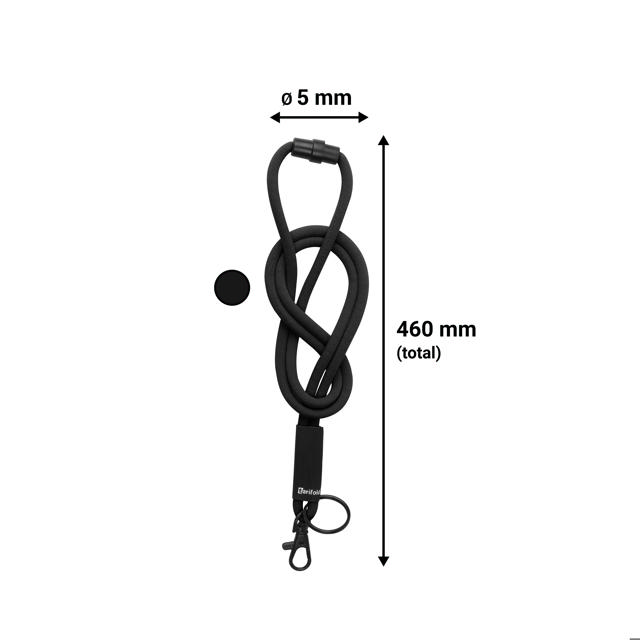 Cinta colgante redondo, con mosquetón y anilla