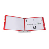 Soporte de mesa metálico Tarifold, montado vacío, A4, con topes, para 10 fundas