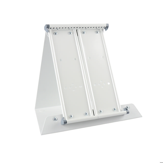 Unidad de exhibición de escritorio de metal Tarifold vacía montada, A5, con topes laterales, para 20 bolsillos