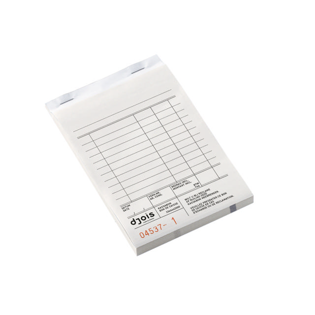 Atlanta Cash Form Block, con copia al carbón, texto NL, sin madera