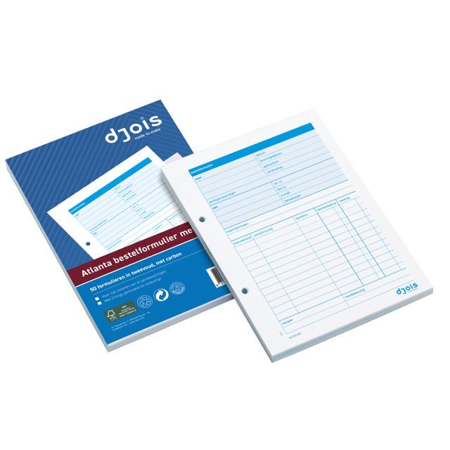 Formulario de Pedido Atlanta, con Copia de Carbono, A5, Texto NL, FSC®