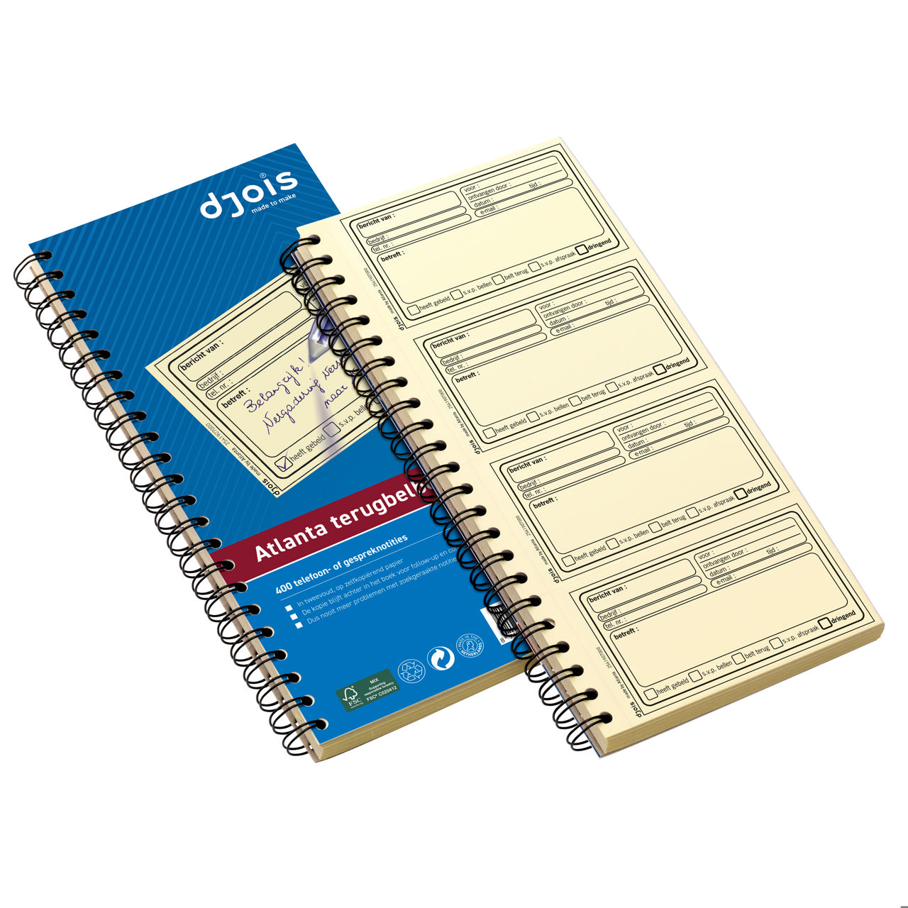 Mensaje telefónico de Atlanta, Autocopiado, Texto NL, FSC®