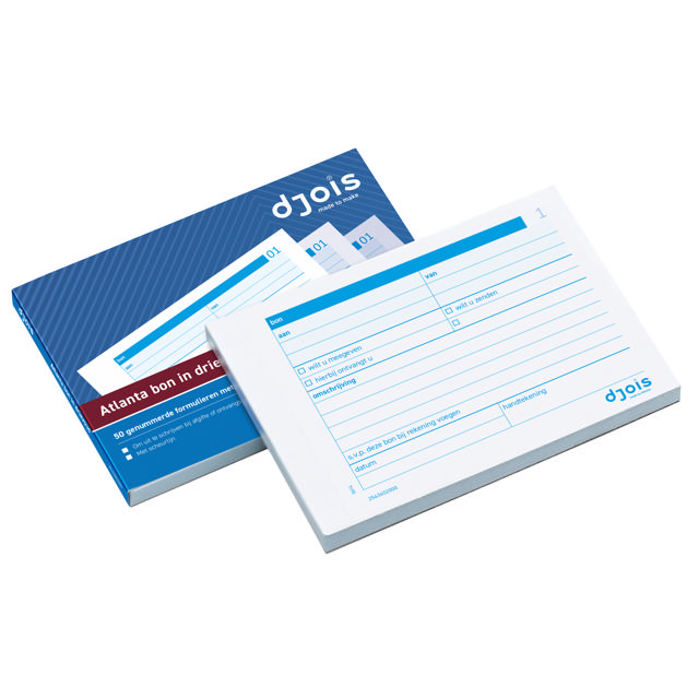 Atlanta Acquittance Block, con 3 copias al carbón, A6, texto NL, FSC®