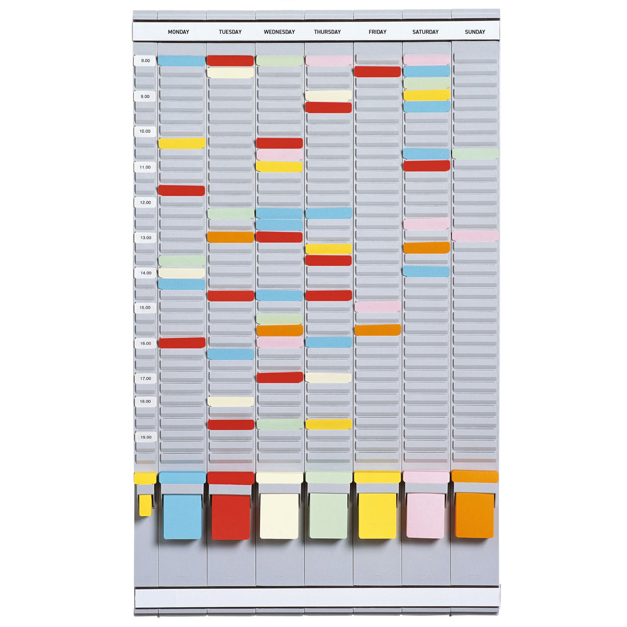 Juego de Planificación Semanal con Tarjetas T, Formato 2, 35 Ranuras, 785 x 475 mm