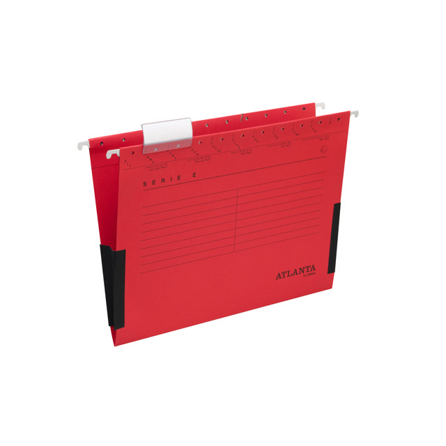 Archivo de suspensión Serie-E, A4, fondo en V con fuelles laterales, cartón 100% reciclado