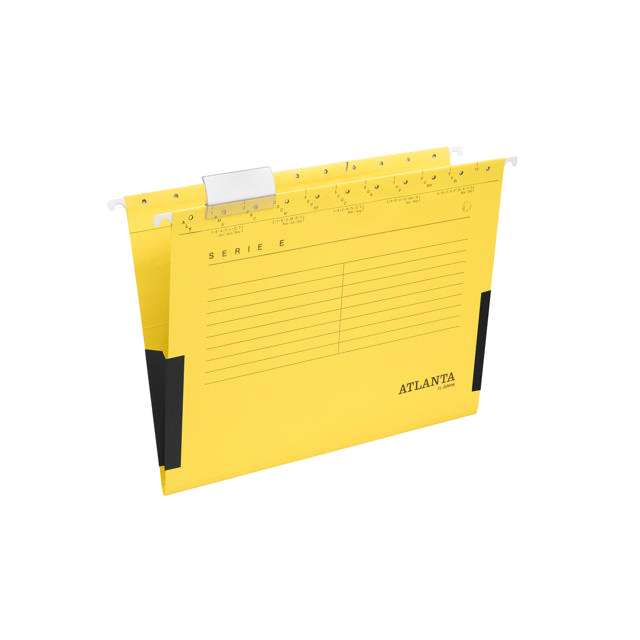 Archivo de suspensión Serie-E, A4, fondo en V con fuelles laterales, cartón 100% reciclado