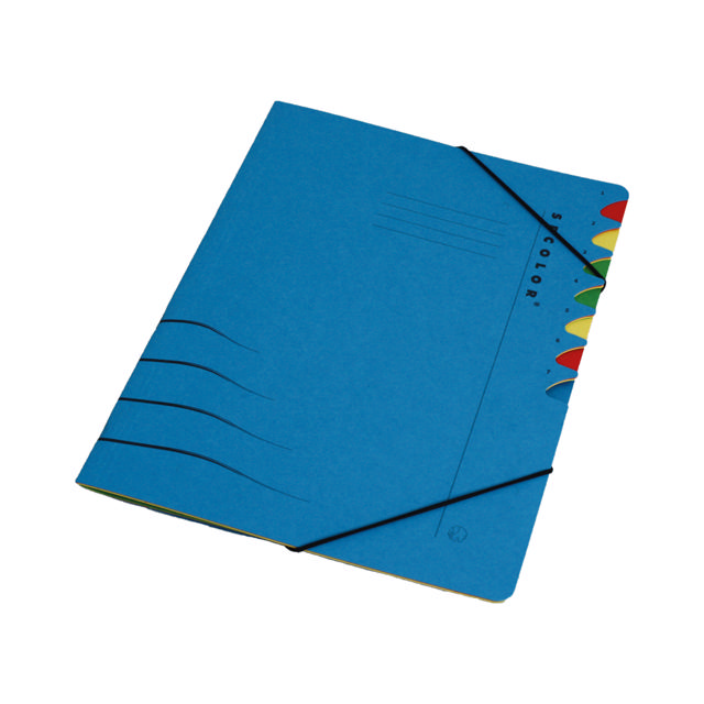 Clasificador Secolor 7 pestañas, A4, 100 % cartón reciclado, FSC®