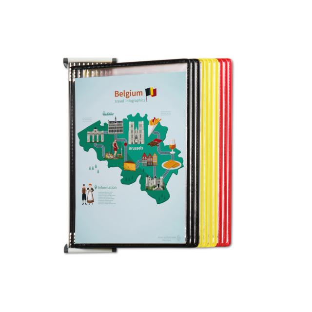 CLASIFICADOR DE PARED METÁLICO - A4 - 10 FUNDAS - COLORES NACIONALES DE BÉLGICA