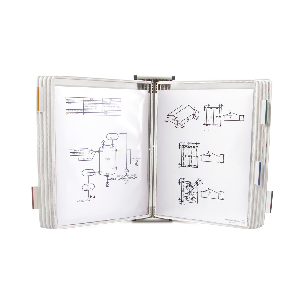 Expositor de pared metálico Tarifold, A4, 10 fundas