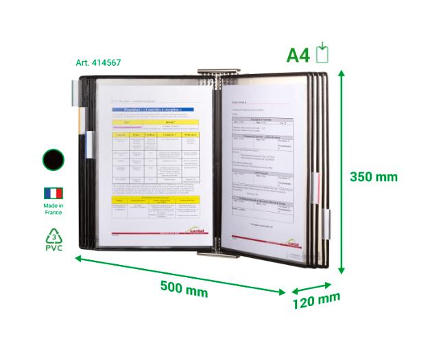 CLASIFICADOR DE PARED STERIFOLD ANTIMICROBIANO - A4 - BLANCO - ACERO INOXIDABLE