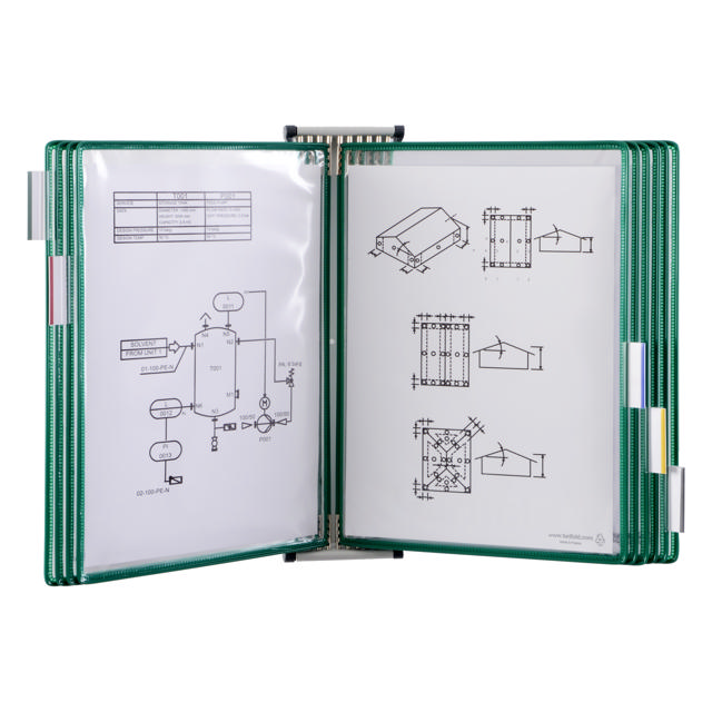 Expositor de pared metálico Tarifold, A4, 10 fundas, inserción lateral izquierda