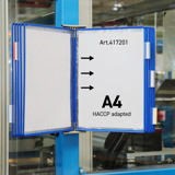 Expositor de pared de acero inoxidable Tarifold, A4, 10 fundas, inserción en el lado izquierdo