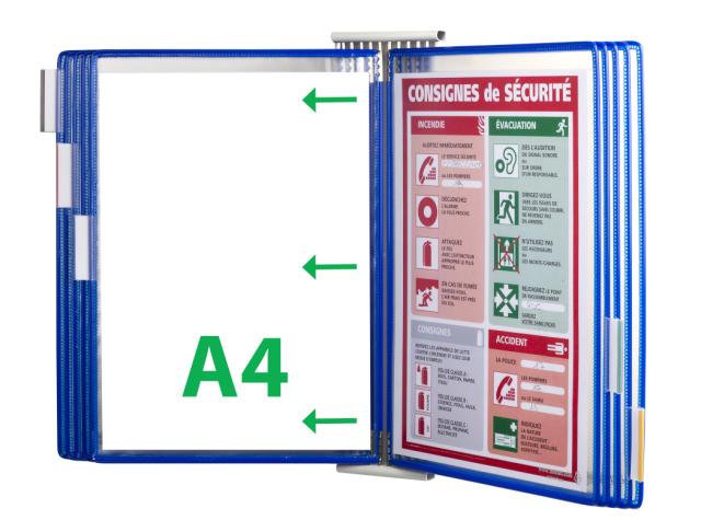 Kit de ampliación del expositor de pared metálico Tarifold, A4, 10 fundas, inserción lateral izquierda