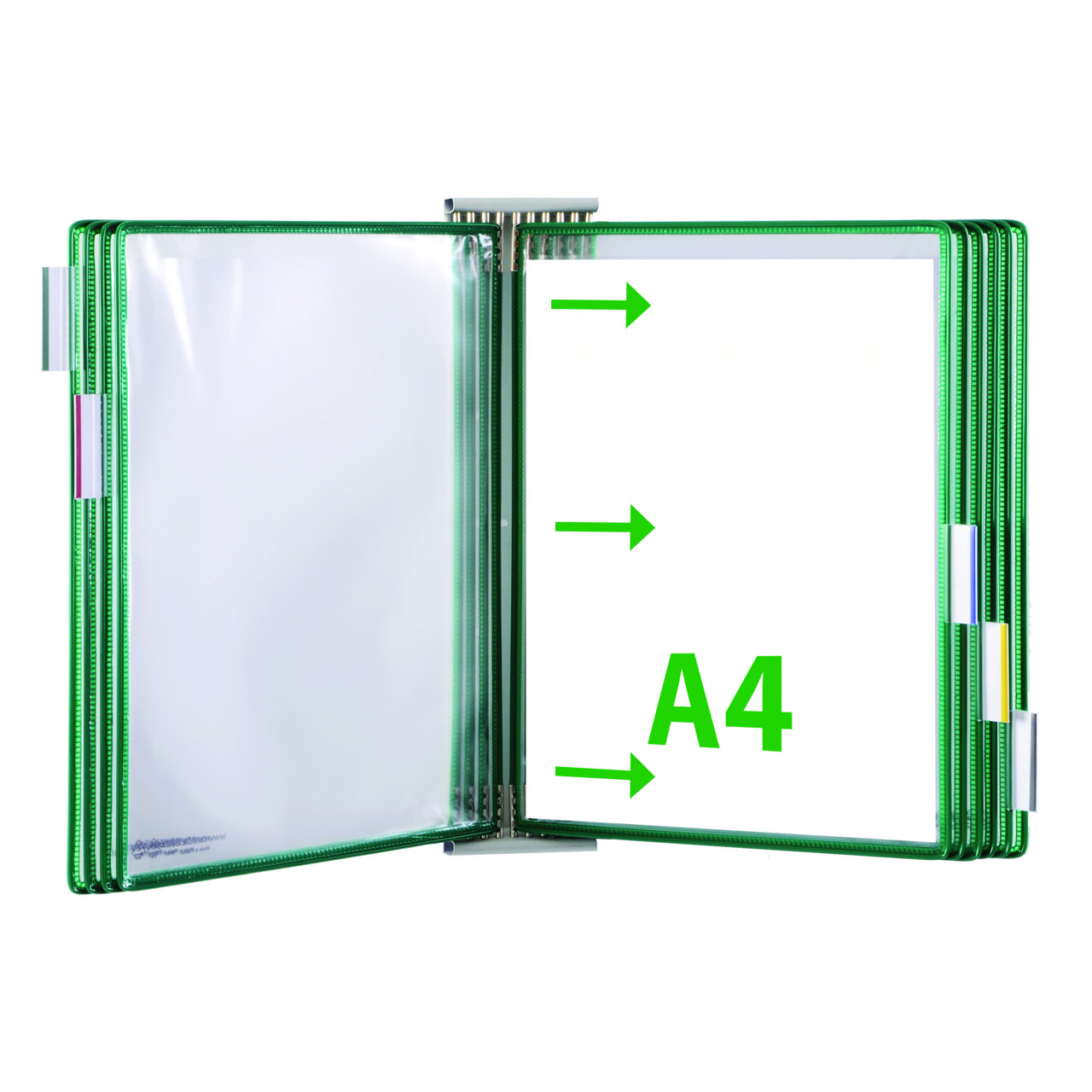 Kit de ampliación del expositor de pared metálico Tarifold, A4, 10 fundas, inserción lateral izquierda
