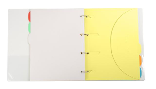 Smartfolder kit de carpeta de anillos personalizable - carpeta de 4 anillos - con 6 carpetas de archivos perforada - A4 - colores surtido