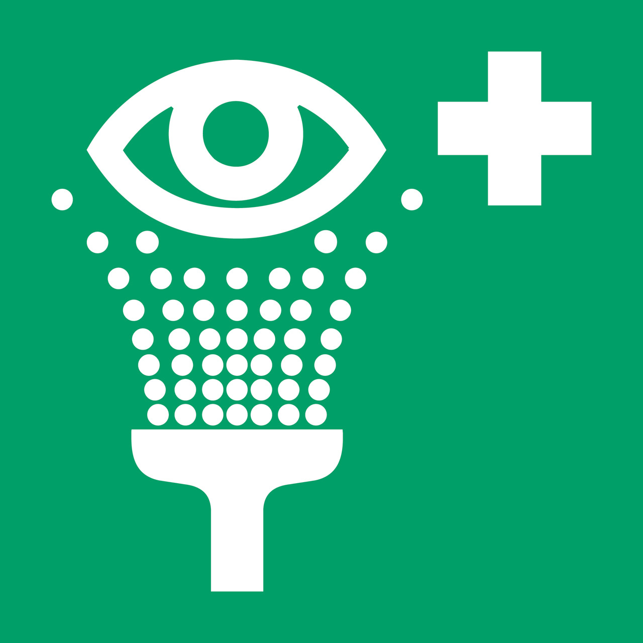 Señal de Seguridad Estación de Lavado de Ojos, 150 x 150 mm