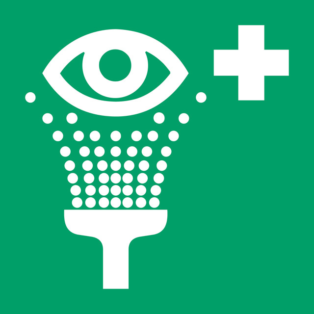 Señal de seguridad Estación de lavado de ojos, 200 x 200 mm