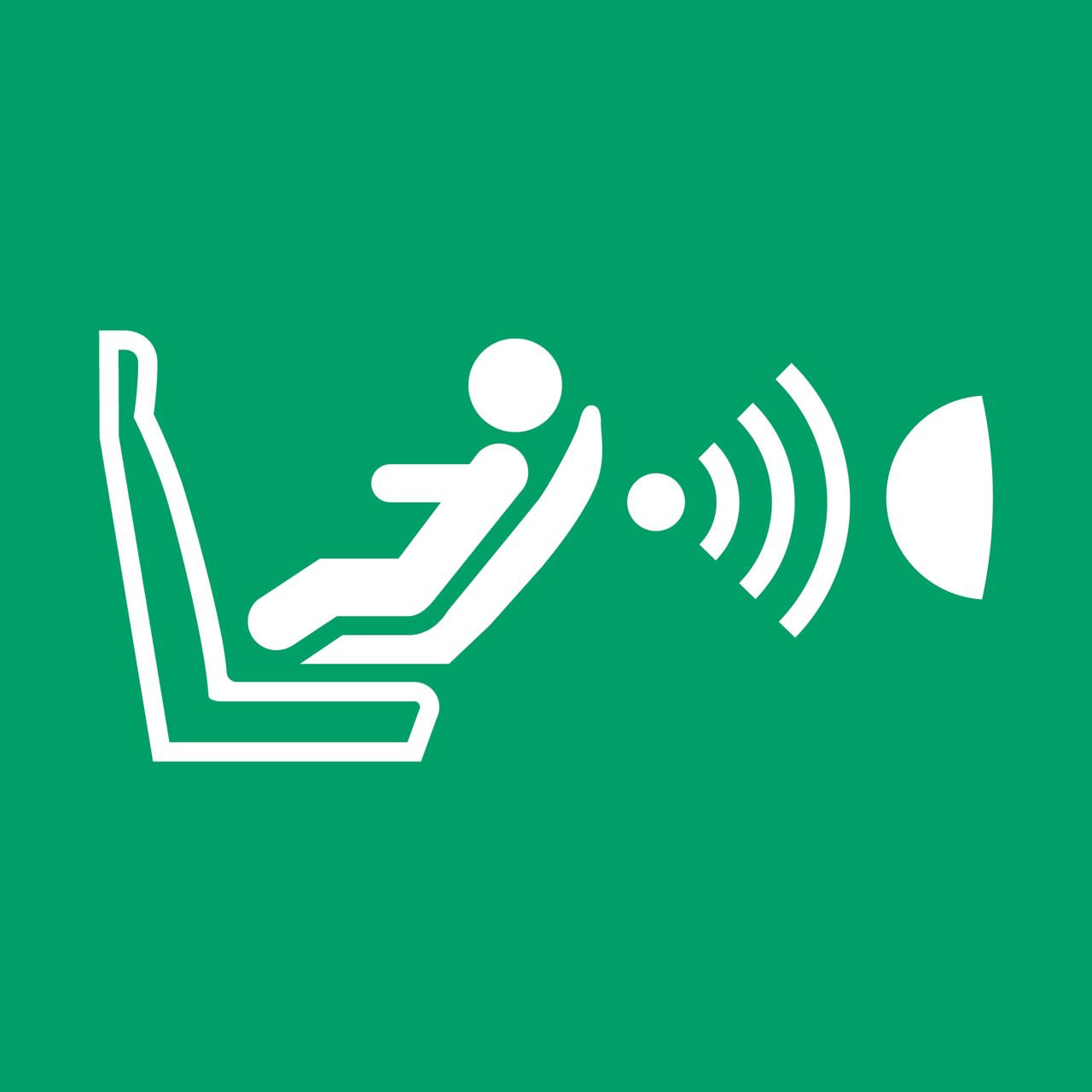 Sistema de Detección de Presencia y Orientación de Asiento Infantil de Señal de Seguridad, 150 x 150 mm